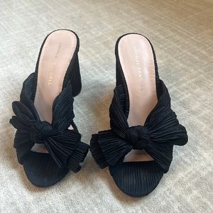 Loeffler Randall black pleated bow heel